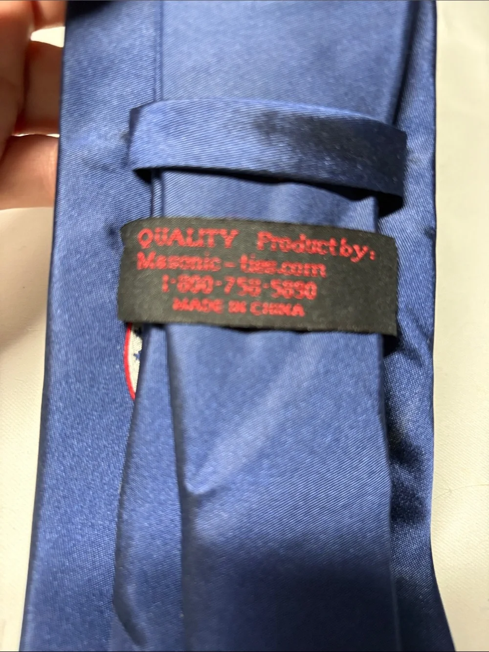Masons Vintage Navy Silk Tie with Crest